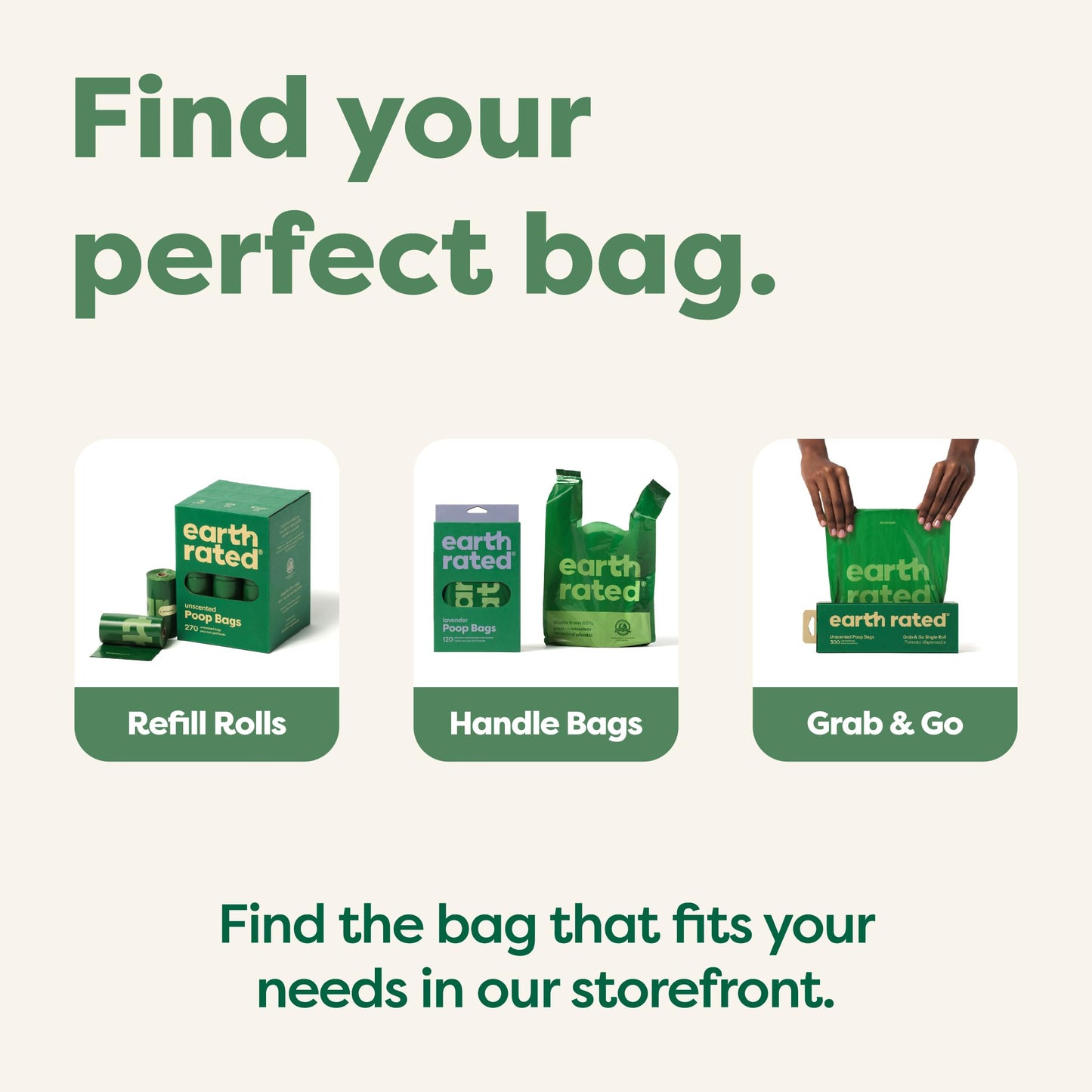 120 Earth Rated Dog Poop Bags with Handles