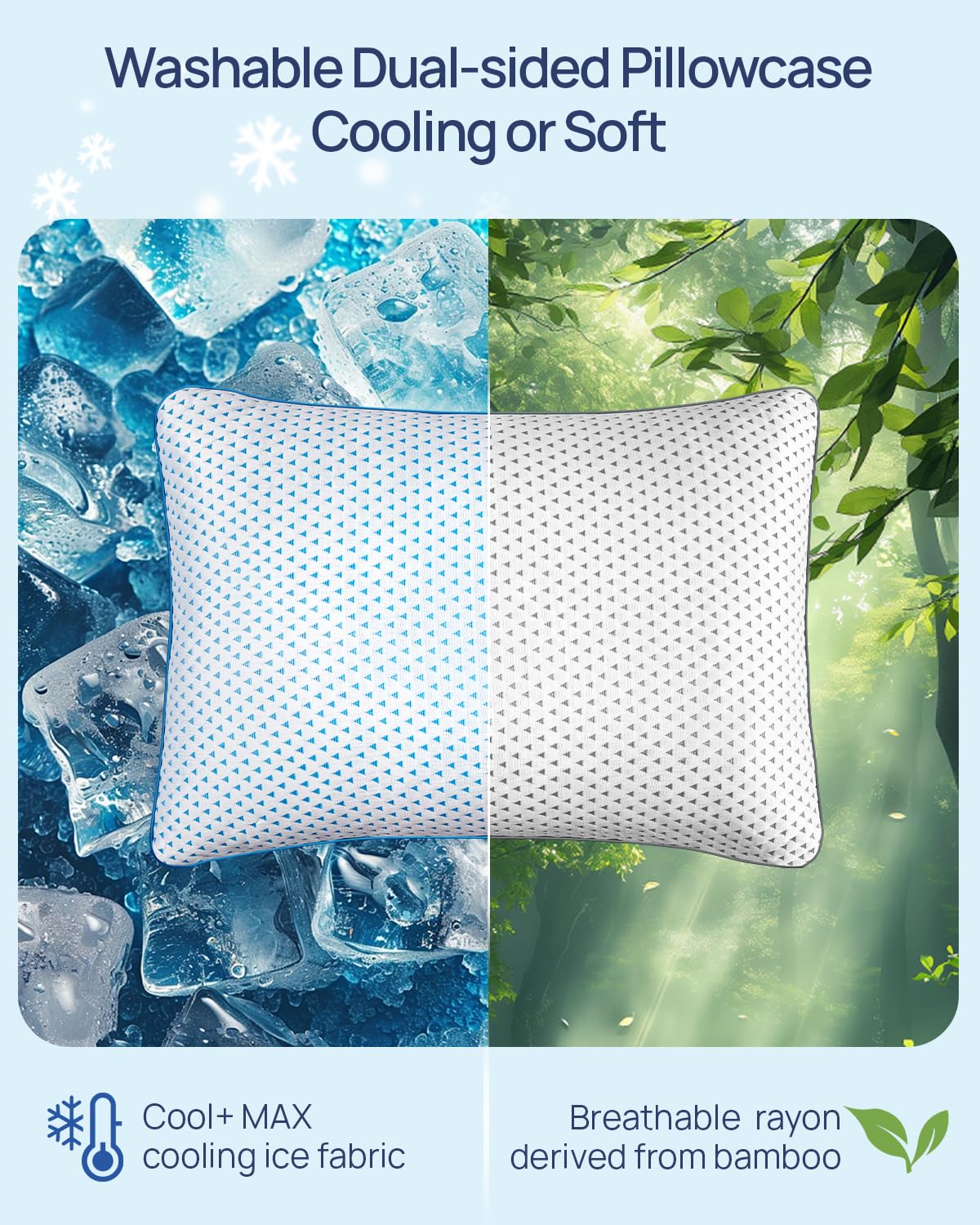 Fulocean small cooling memory foam travel pillow with adjustable support for neck, knee, lumbar, washable, ideal for car and camping.