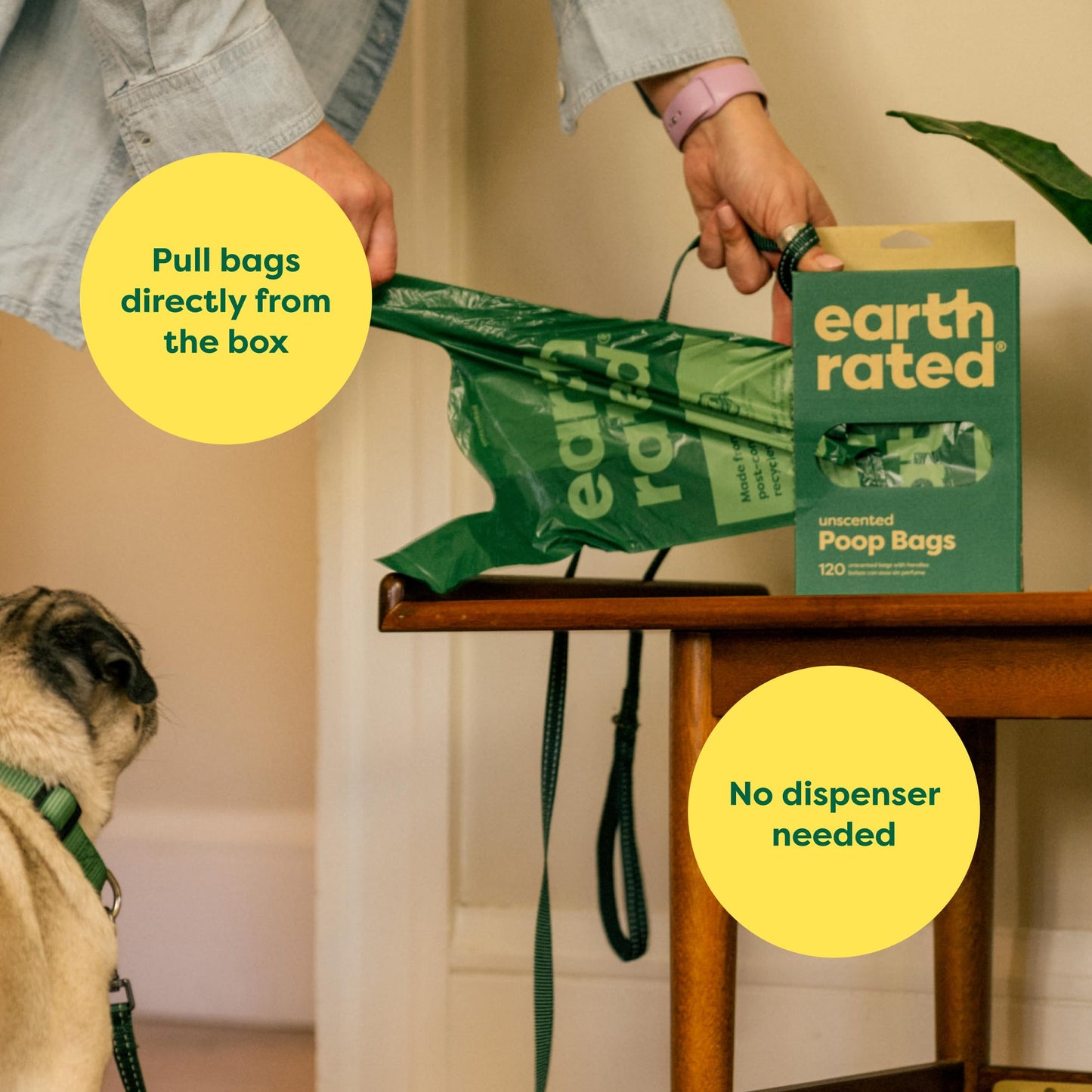 120 Earth Rated Dog Poop Bags with Handles
